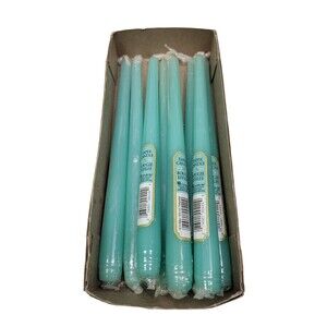 Vintage 8 Taper Candle-Lite Candles Wax 10” Aqua Blue Retro New RARE USA Made